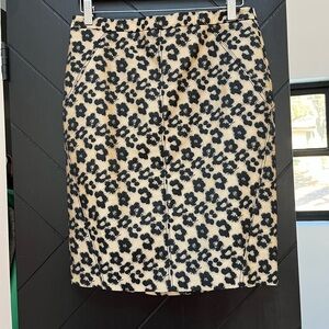 Ann Taylor Leopard Print Pencil Skirt metallic gold black women’s size 6 NWT